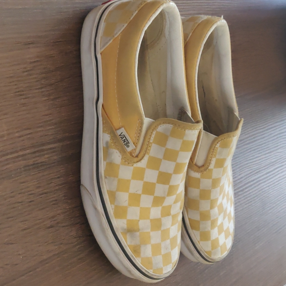 Gold checker Vans